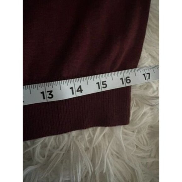 Van Heusen Mens Burgundy Sleeveless V-Neck Sweater Vest M Cotton & Acrylic Blend - Picture 4 of 5